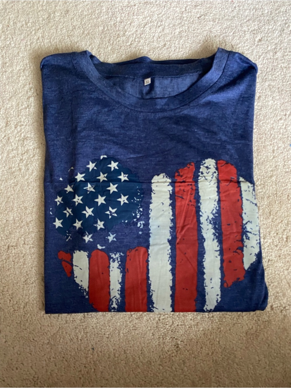 Navy Blue Patriotic Flag Graphic Tee